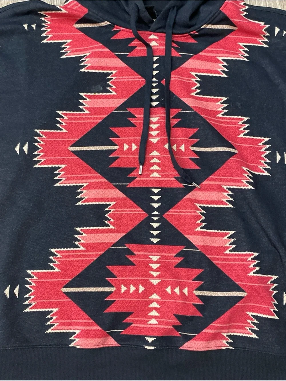Ralph Lauren Black Hooded Pullover with Red Accent Large